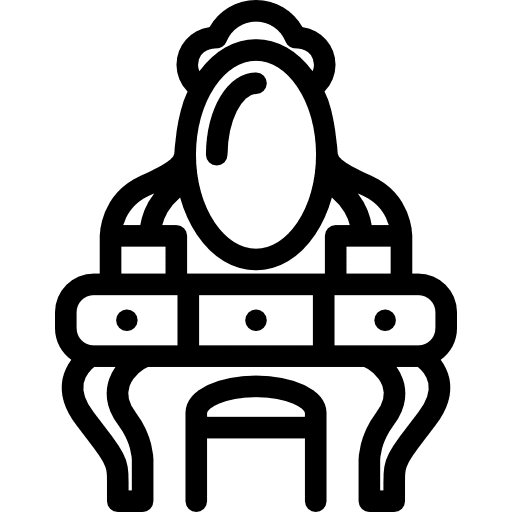 Mirrored vanity desk beauty buildings femenine icon