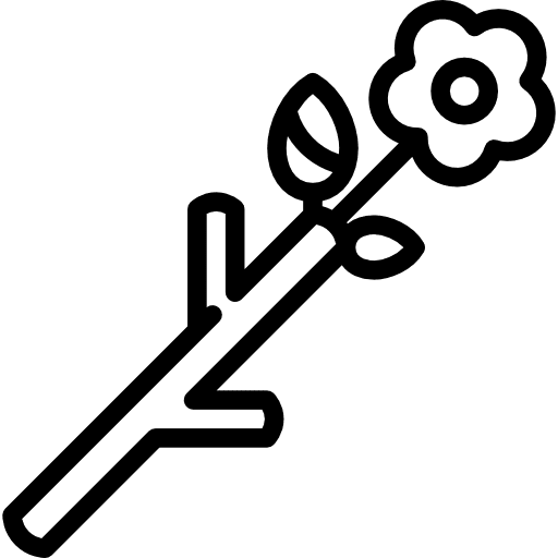 Budding staff flower nature stick icon