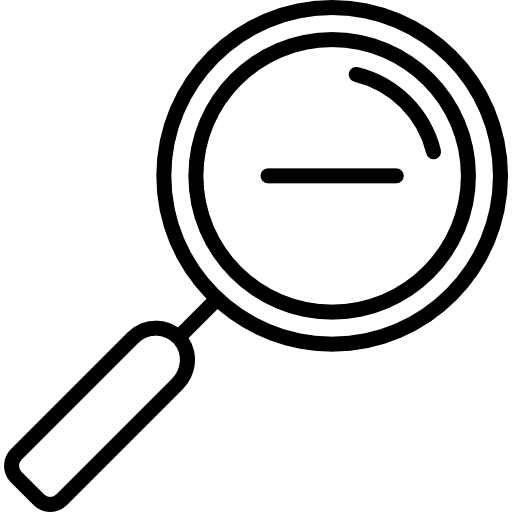 Decrease decrease magnifying glass minus icon