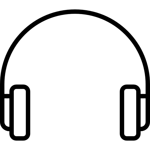 Headphones earphones audio music player icon