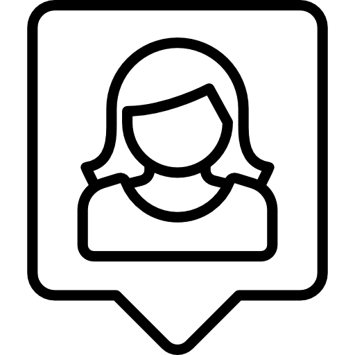 Woman female long hair girl icon