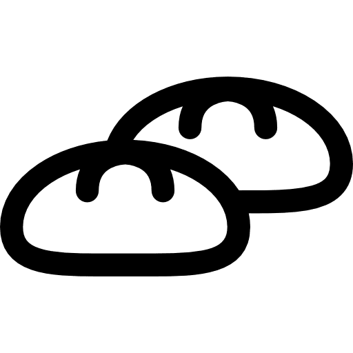 Two bread loafs food meal bakery icon