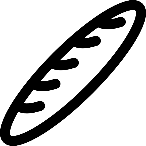 Baguette bakery food baker icon