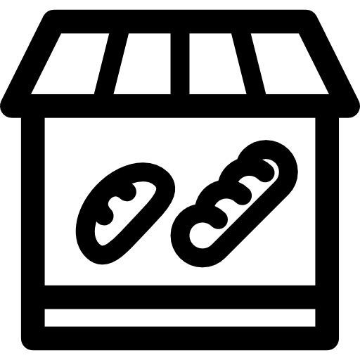 Bakery shop loaf store bread icon