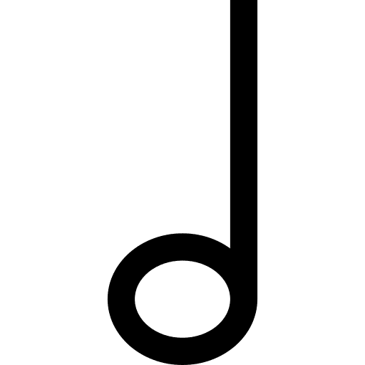 Minim musical note whole note musical notation icon