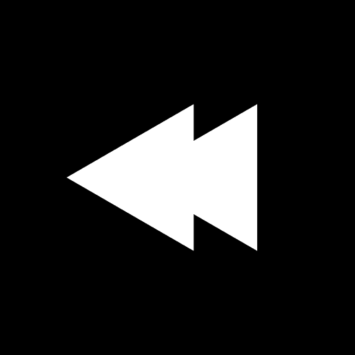 Rewind multimedia option rewind video player icon