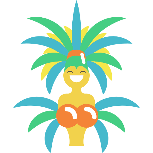 Dancer costume tropical carnival icon