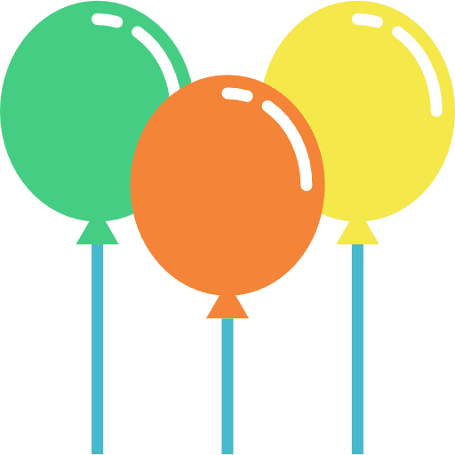 Balloons celebration new year party icon