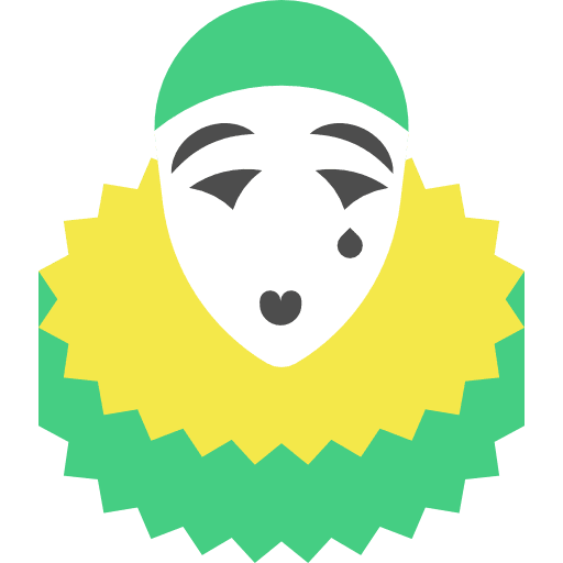 Pierrot clown costume carnival icon