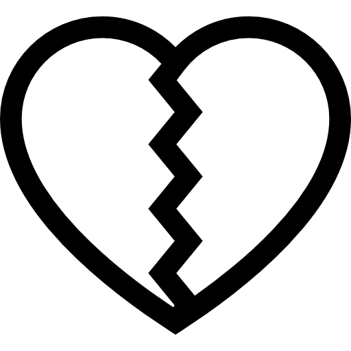 Broken heart favorite favourite shapes icon