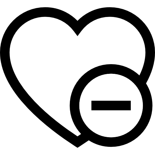 Heart favourite shapes minus icon