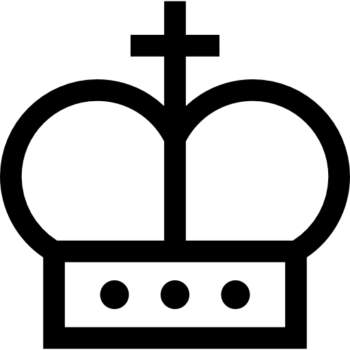 Crown royalty chess piece signs icon