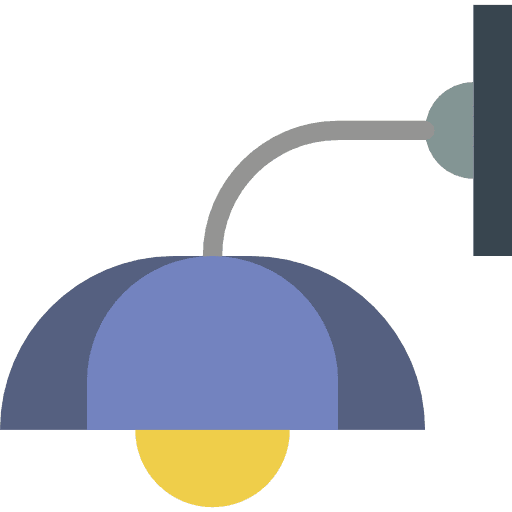 Lamp light tools and utensils illumination icon