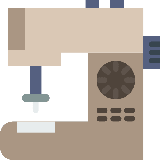 Sewing machine tools and utensils handcraft tailoring icon