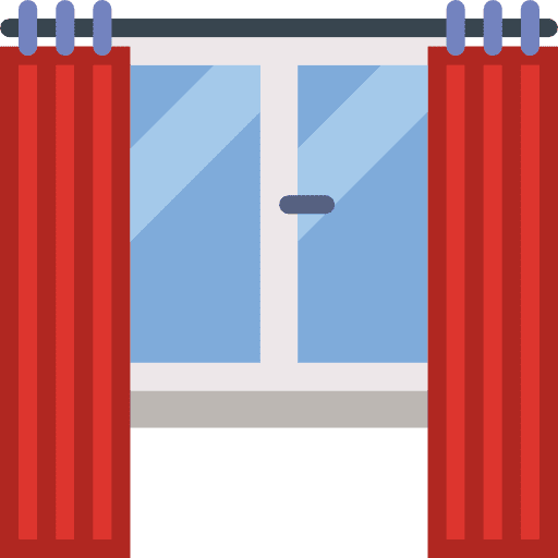 Window curtains decoration window icon