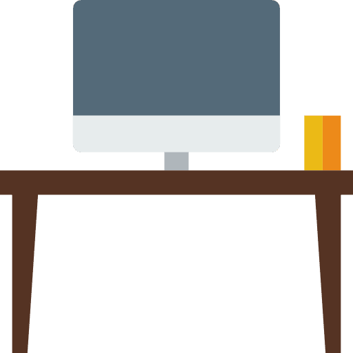 Desk office material table furniture icon