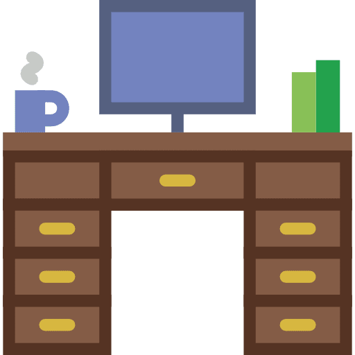 Desk table desk furniture icon