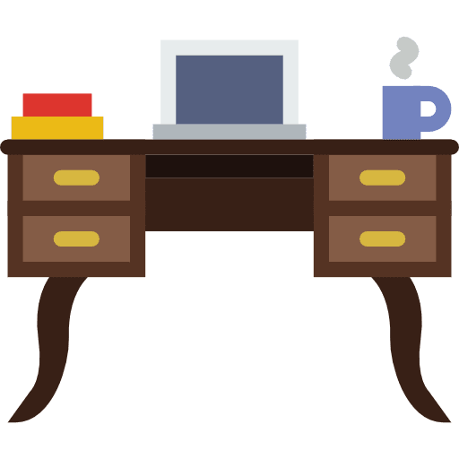 Desk table furniture office material icon