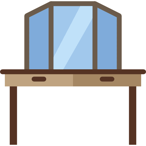 Dressing table furniture mirror icon