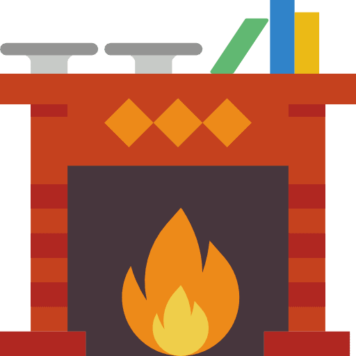 Fireplace chimney warm winter icon