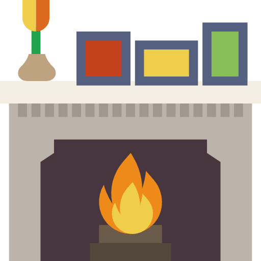 Fireplace living room warm fireplace icon