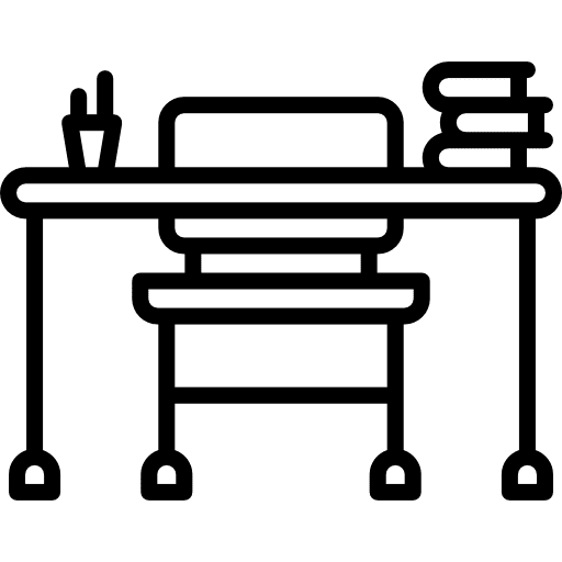 Desk studying education school icon