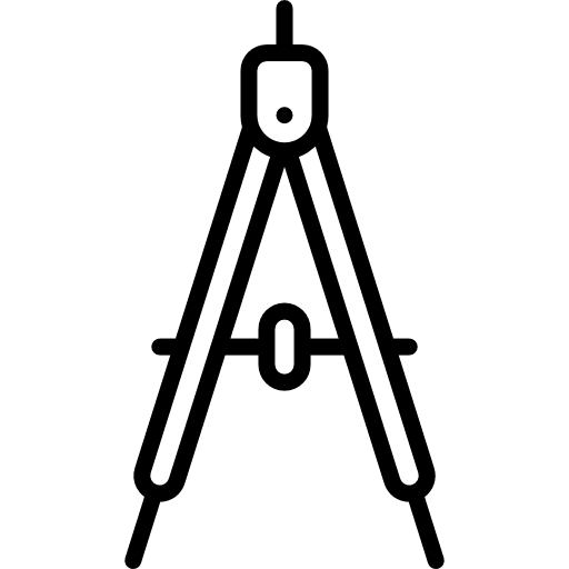 Compass school materials compass draw icon