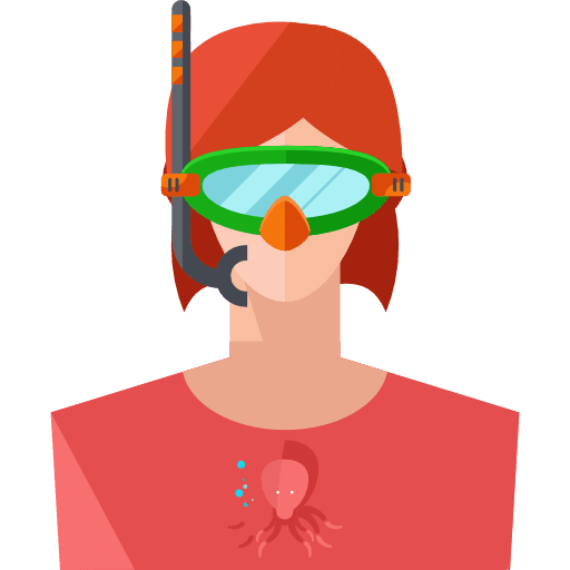 Diver profile social woman icon