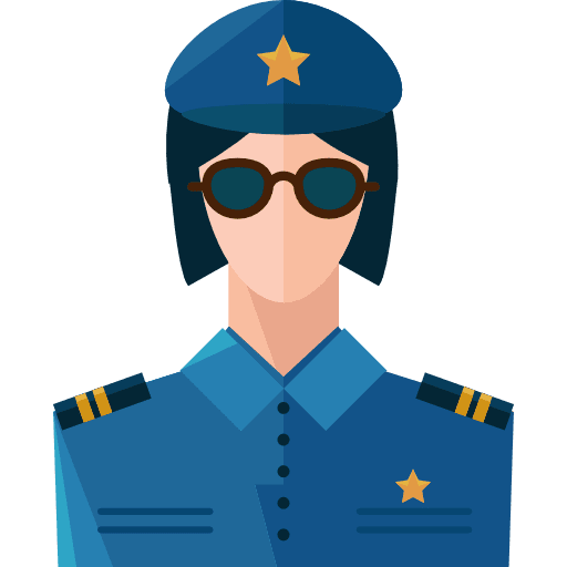 Policewoman profile social woman icon