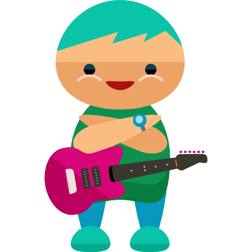 Guitar player characters people man icon