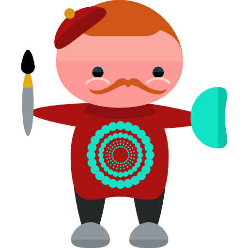 Painter characters people man icon