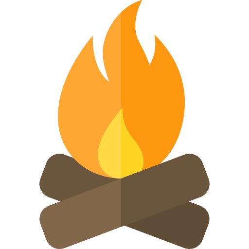 Bonfire flame camping hot icon