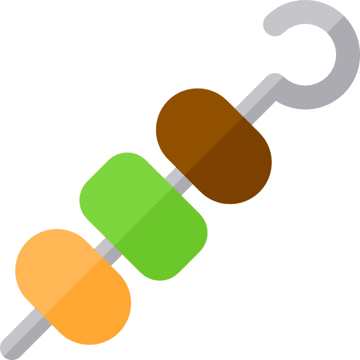 Skewers food and restaurant barbecue skewers icon