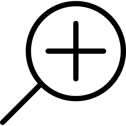 Zoom in lens magnifying glass multimedia icon