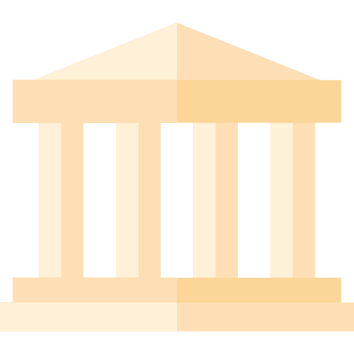 Bank business and finance bank building icon