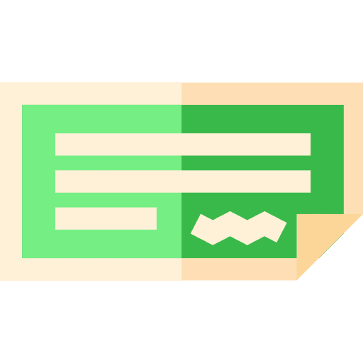 Check payment business and finance bank icon