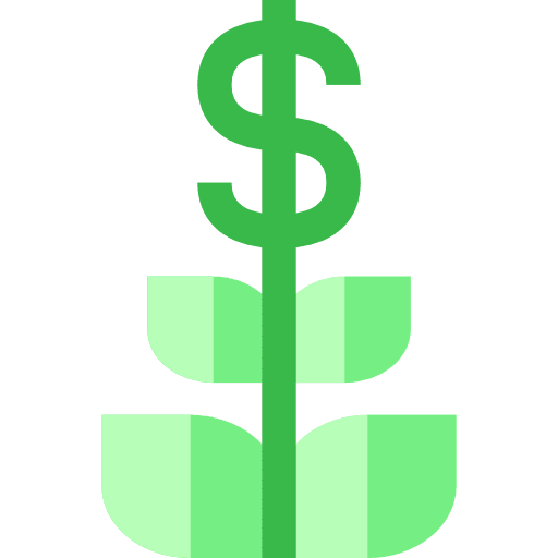 Growth bank plant business icon