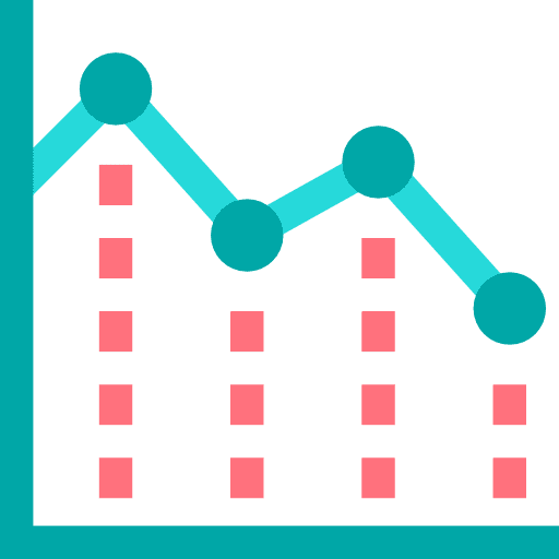 Line chart business and finance business up arrow icon