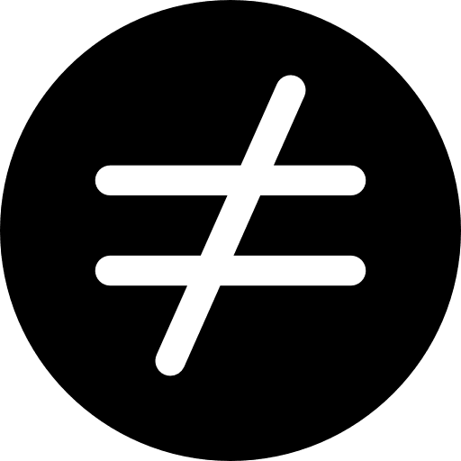 Is not equal to different maths mathematics icon