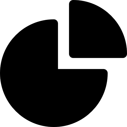 Pie chart graphical pie chart seo and web icon