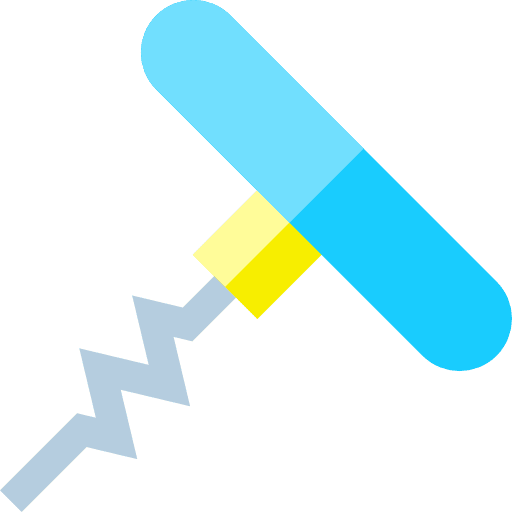 Corkscrew opener bar furniture and household icon