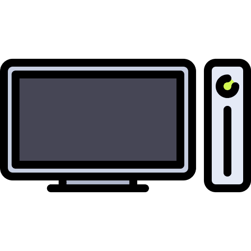 Gamer video game arcade tv screen icon