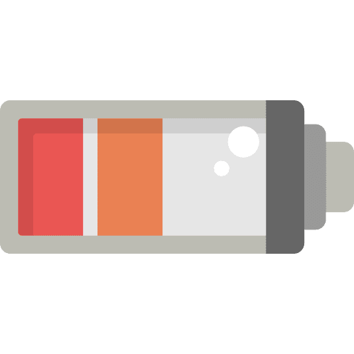 Low battery electronics battery status industry icon
