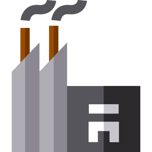 Factory industrial pollution buildings icon