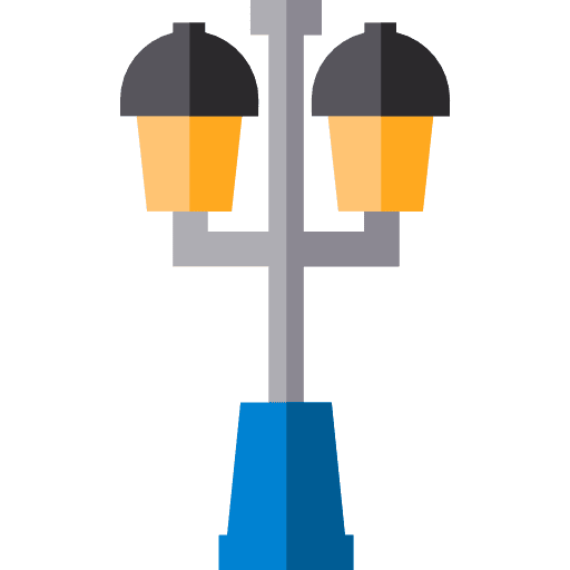 Street light architecture and city illumination street icon