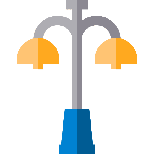 Street light architecture and city light bulb streets icon