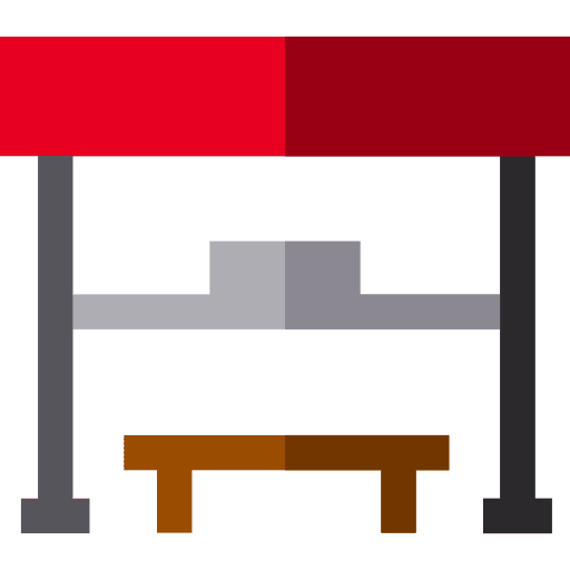 Bus stop bench buildings architecture and city icon