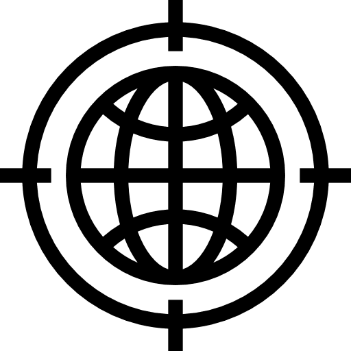 Internet earth globe multimedia target icon
