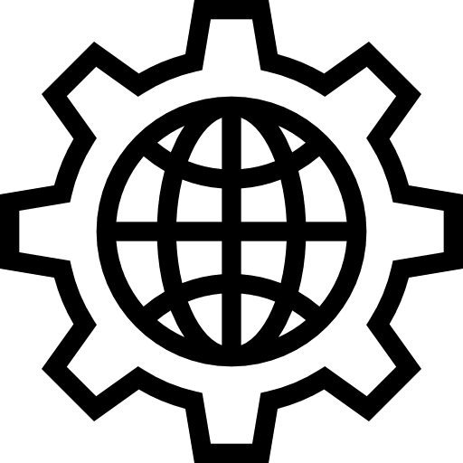 Internet signs settings earth grid icon