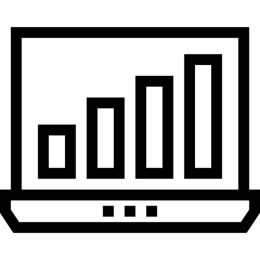 Laptop electronic bar chart computer icon